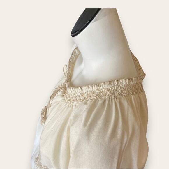 Vintage Light Weight Cotton embroidered peasant blouse size large - Picture 7 of 9